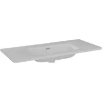 Linie Baro Curvo enkele wastafel porselein Glanzend Wit 100 x 46 cm