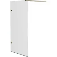 Luca Varess Solid badwand 95 cm helder glas geborsteld Champagne Gold profiel