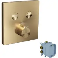 Blaufoss Smartbox Switch-Line inbouw thermostaat 2 uitgangen brushed champagne gold incl. inbouwelement