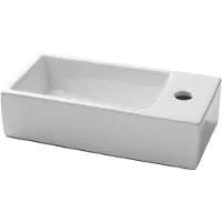 Luca Varess Cubic midi handenwasser Glanzend Wit Porselein 40,5x20cm rechts