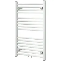VIPERA Kanza enkele handdoekradiator 50 x 80 cm centrale verwarming mat wit Zij- en middenaansluiting 448W