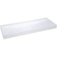 Balmani Wave enkele wastafel voor 2 kraangaten matte Solid Surface 150 x 55 cm