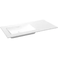 Storke Mata asymmetrisch linkse wastafel matte solid surface 100 x 52 cm