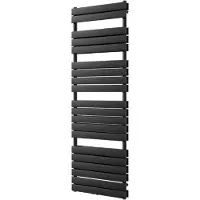 VIPERA Vulcan dubbele handdoekradiator 60 x 183,5 cm centrale verwarming mat zwart zij- en middenaansluiting 1.866W