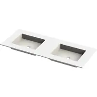 Balmani Tablo Stretto dubbele wastafel matte Solid Surface 135 x 55 cm
