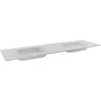 Balmani Eclips dubbele wastafel mat witte Solid Surface 180 x 55 cm