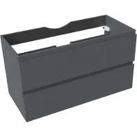 Linie Lado zwevende wastafelonderkast 100 x 46 cm blauw antraciet 2 lades