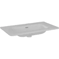 Linie Baro Curvo enkele wastafel porselein Glanzend Wit 80 x 46 cm