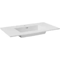 Storke Kera enkele wastafel Mat wit porselein 95 x 52 cm, inclusief crepine
