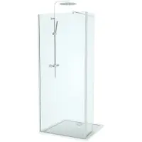 Linie Twist inloopdouche met beweegbare zijwand 90 x 200 cm helder glas glanzend chroom profiel