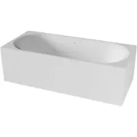 Balmani Rallanta rechthoekig vrijstaand bad 180 x 80 cm Solid Surface mat wit