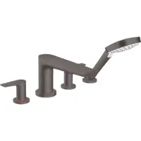 Hansgrohe Talis E 4-gats Badrandkraan mengkraan Brushed Black Chrome Incl. handdoucheset