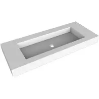 Balmani Modus enkele wastafel voor 2 kraangaten matte Solid Surface 120 x 55 cm