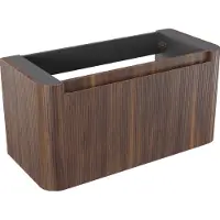 Storke Soft zwevende wastafelonderkast 100 x 46 cm Notelaar 2 lades vert. sym. Groef