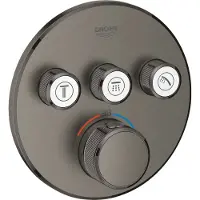 GROHE Inbouwkraan grohtherm smart control thermostaatkraan met 3-weg omstelling hard graphite geborsteld