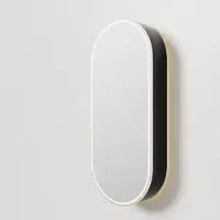 Balmani Mara spiegelkast 45 x 100 cm Mat Zwart met spiegelverlichting en anti-damp