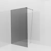 Balmani Modular inloopdouche: 120 x 200 cm, Rookglas met coating, Brushed Inox profielen
