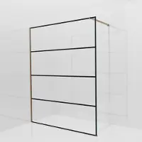 Balmani Modular inloopdouche: 160 x 200 cm, Lined met coating, Brushed Rosegold profielen