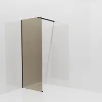 Balmani Modular inloopdouche: 80 x 200 cm, Brons glas met coating, Mat zwarte profielen