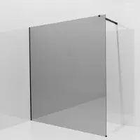 Balmani Modular inloopdouche: 180 x 200 cm, Reflex spiegelglas, Mat zwarte profielen