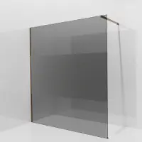 Balmani Modular inloopdouche: 180 x 200 cm, Rookglas met matte strook, Brushed Rosegold profielen