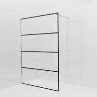Balmani Modular inloopdouche: 140 x 200 cm, Lined met coating, Brushed Champagne Gold profielen