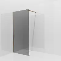 Balmani Modular inloopdouche: 100 x 200 cm, Rookglas, Brushed Rosegold profielen