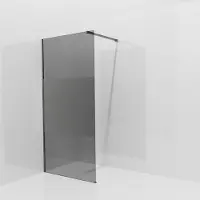 Balmani Modular inloopdouche: 100 x 200 cm, Rookglas met matte strook, Brushed GunMetal profielen