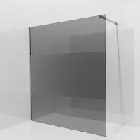Balmani Modular inloopdouche: 180 x 200 cm, Rookglas met matte strook, Brushed Inox profielen