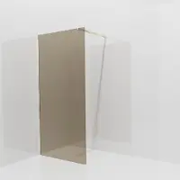 Balmani Modular inloopdouche: 100 x 200 cm, Brons glas met coating, Brushed Champagne Gold profielen