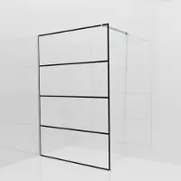 Balmani Modular inloopdouche: 140 x 200 cm, Lined met coating, Brushed Inox profielen