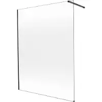 Balmani Modular inloopdouche: 160 x 200 cm, Permafrost met coating, Mat zwarte profielen