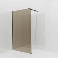 Balmani Modular inloopdouche: 120 x 200 cm, Brons glas met coating, Mat zwarte profielen