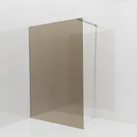 Balmani Modular inloopdouche: 140 x 200 cm, Brons glas met coating, Brushed CoolMetal profielen