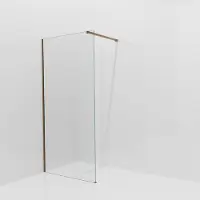 Balmani Modular inloopdouche: 100 x 200 cm, Helder glas met coating, Brushed Rosegold profielen