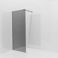 Balmani Modular inloopdouche: 90 x 200 cm, Rookglas met coating, Brushed GunMetal profielen