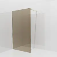 Balmani Modular inloopdouche: 120 x 200 cm, Brons glas met coating, Brushed Champagne Gold profielen