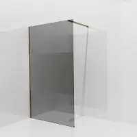 Balmani Modular inloopdouche: 120 x 200 cm, Rookglas met matte strook, Brushed Rosegold profielen