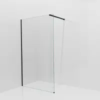 Balmani Modular inloopdouche: 120 x 200 cm, Helder glas met coating, Mat zwarte profielen