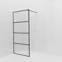 Balmani Modular inloopdouche: 100 x 200 cm, Lined, Brushed Rosegold profielen