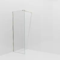 Balmani Modular inloopdouche: 80 x 200 cm, Helder glas met coating, Brushed Champagne Gold profielen