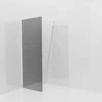 Balmani Modular inloopdouche: 80 x 200 cm, Rookglas met coating, Mat witte profielen