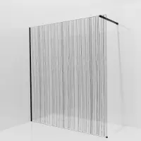 Balmani Modular inloopdouche: 180 x 200 cm, Mikado met coating, Mat zwarte profielen