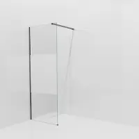 Balmani Modular inloopdouche: 80 x 200 cm, Helder glas met matte strook met coating, Brushed GunMetal profielen