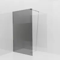 Balmani Modular inloopdouche: 120 x 200 cm, Rookglas met matte strook met coating, Brushed CoolMetal profielen