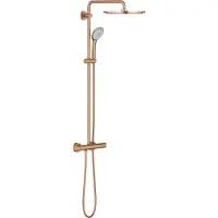 GROHE Regendoucheset euphoria system met opbouw thermostaatkraan warm sunset geborsteld