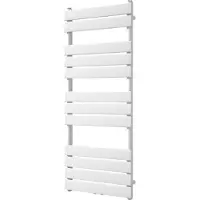 VIPERA Vulcan enkele handdoekradiator 50 x 120 cm centrale verwarming mat wit zij- en middenaansluiting 734W