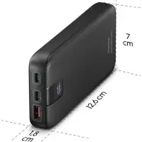 Hama Powerbank - PD - 10000mAh - 20W - 2x USB-C, 1x USB-A - PowerDelivery - Antraciet