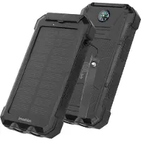 IMoshion Solar Powerbank 20.000 mAh - Draadloze powerbank op zonne-energie - Quick Charge en Power Delivery - Zwart