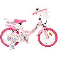 Volare Unicorn Kinderfiets - Meisjes - 14 inch - Roze - Twee Handremmen